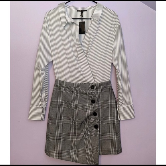 NWT Maje Asymmetric 2-1 Shirt Dress Size 1 - Picture 2 of 5